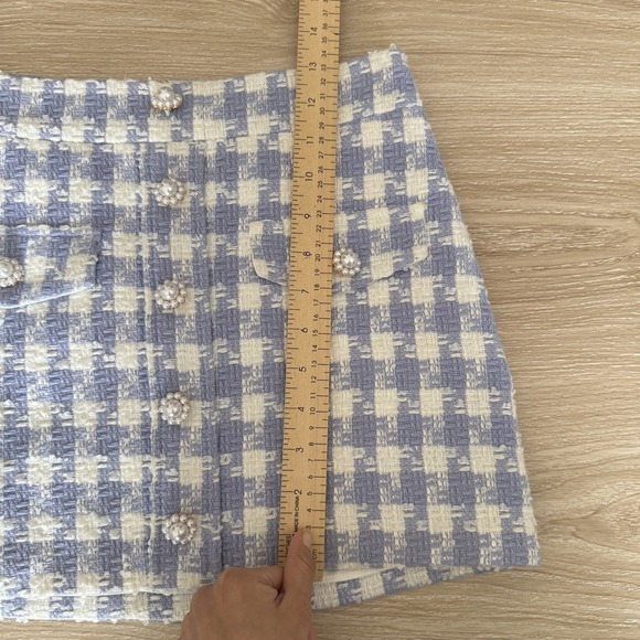 Amanda Uprichard XS Oleander Mini Skirt Lennox Tweed Lavender Preppy Spring - Picture 7 of 7